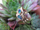 or jaune 750	opale noble “doublette”